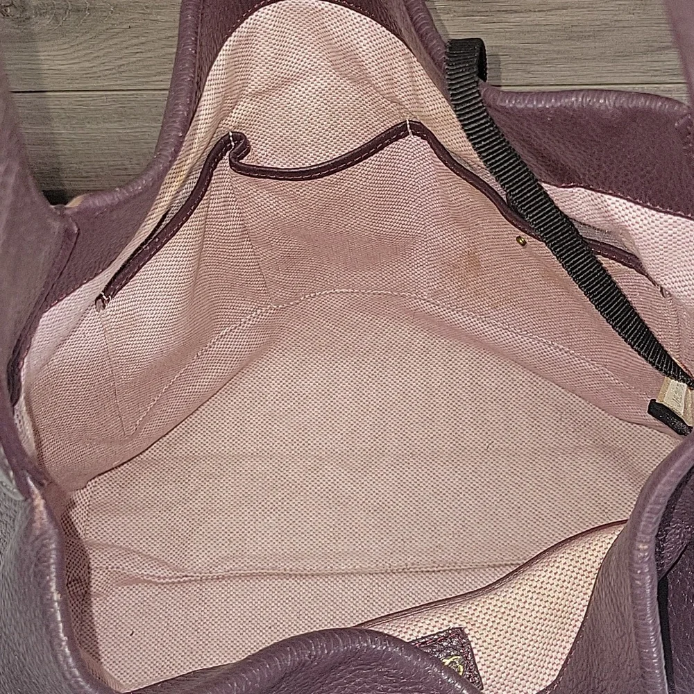 Dooney & Bourke Purple Pebble Leather Hobo Shoulder Bag